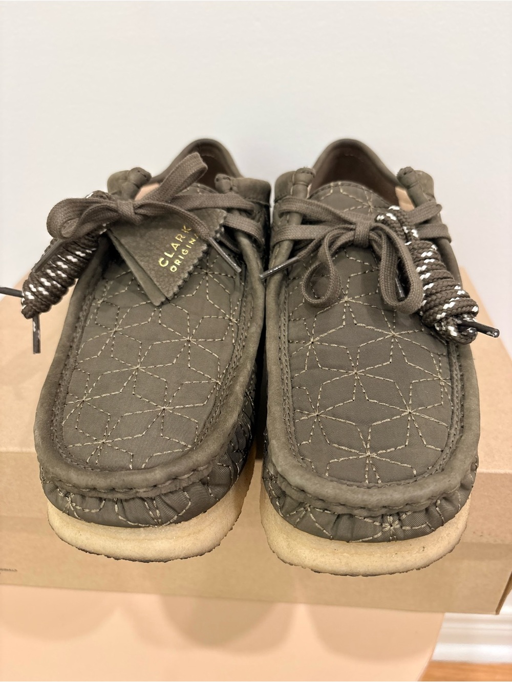Clarks Men’s Olive Quilted Boat Moccasins